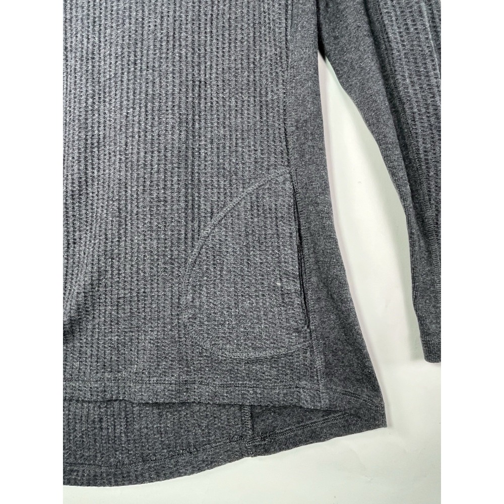 Soft Surroundings Cowl Neck Waffle Knit Sweater Top Women's Size M Gray READ - Picture 2 of 12